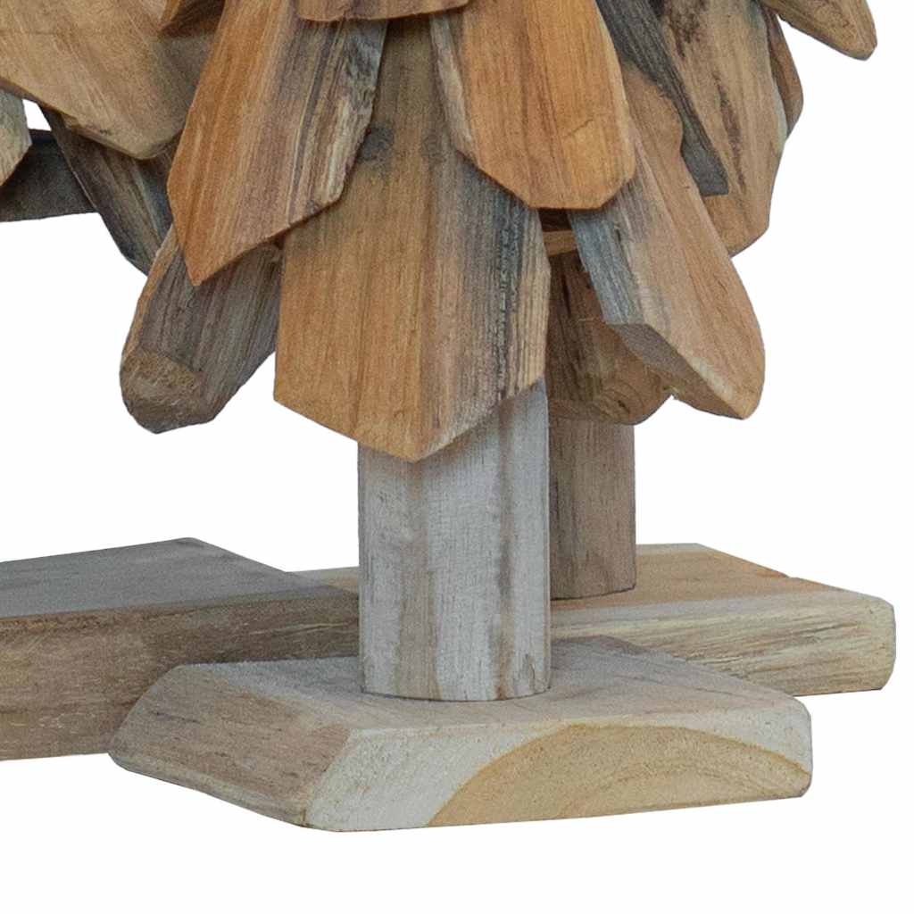 Christmas Tree with Stand 3 pcs Brown Solid teak wood